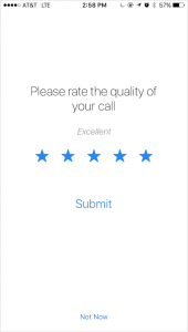 In-app ratings to gather customer feedback